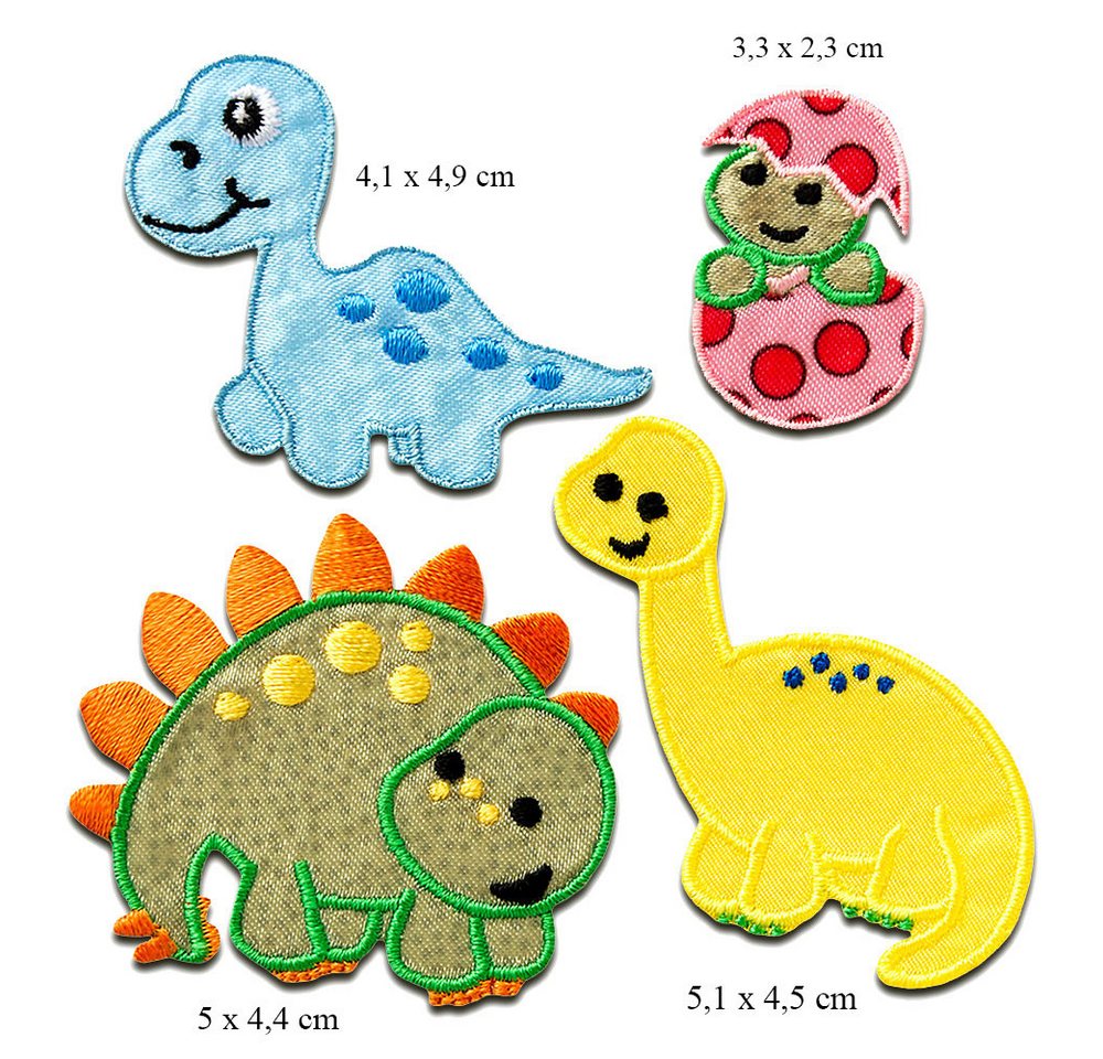 Catch the Patch Aufnäher Bügelbild, Aufbügler, Applikationen, Patches, Flicken, zum aufbügeln, Polyester, Dino Set 6 Stück Tier – Bild 3 von 5