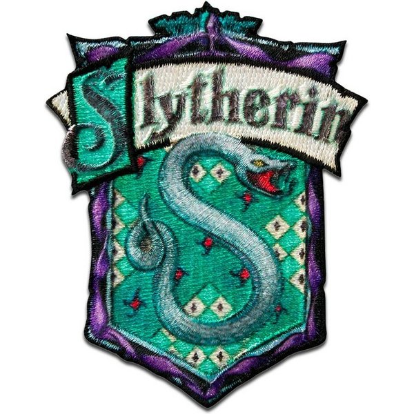 Catch the Patch Aufnäher Bügelbild, Aufbügler, Applikationen, Patches, Flicken, zum aufbügeln, Polyester, Harry Potter Slytherin Wappen - Größe: 7,9 x 6,3 cm