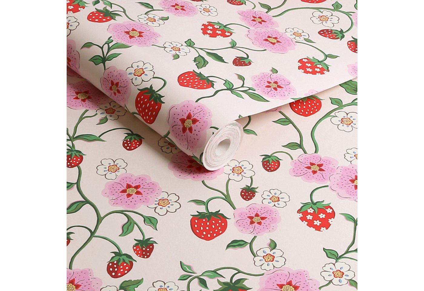 Cath Kidston Vliestapete Strawberry Spring, glatt, geblümt, (1 St), 10mx52cm (ca. 5m2) – Bild 2 von 4