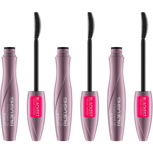 Catrice Mascara Glam&Doll False Lashes Mascara, 3er Pack, mit gebogerner Elastomerbürste