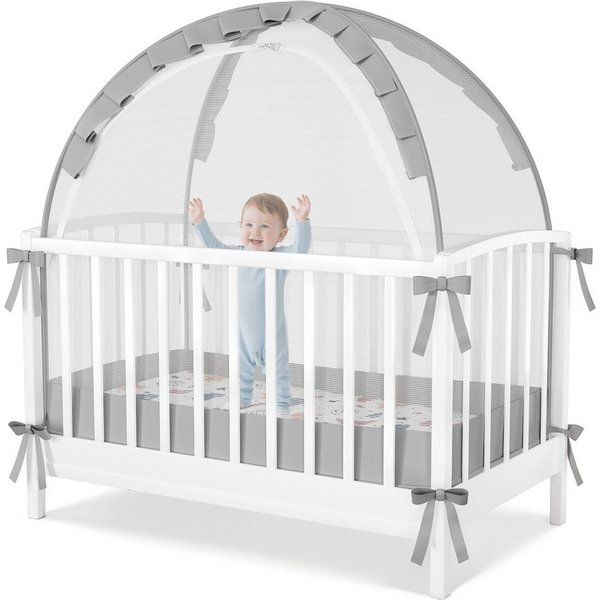 CAVEEN Betthimmel, Moskitonetz für Babybett Gitterbett 120×60×55cm Insektenschutz faltbar