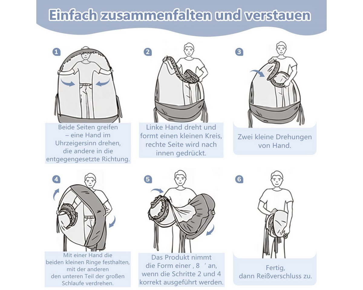 CAVEEN Betthimmel, Moskitonetz für Babybett Gitterbett 120×60×55cm Insektenschutz faltbar – Bild 5 von 5