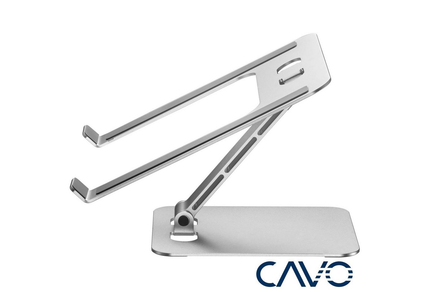 CAVO Laptop-Ständer faltbar, höhenverstellbar, silber, aus Aluminium, (für Laptops, Notebooks, Tablets: von 10 bis 16 Zoll) – Bild 3 von 5