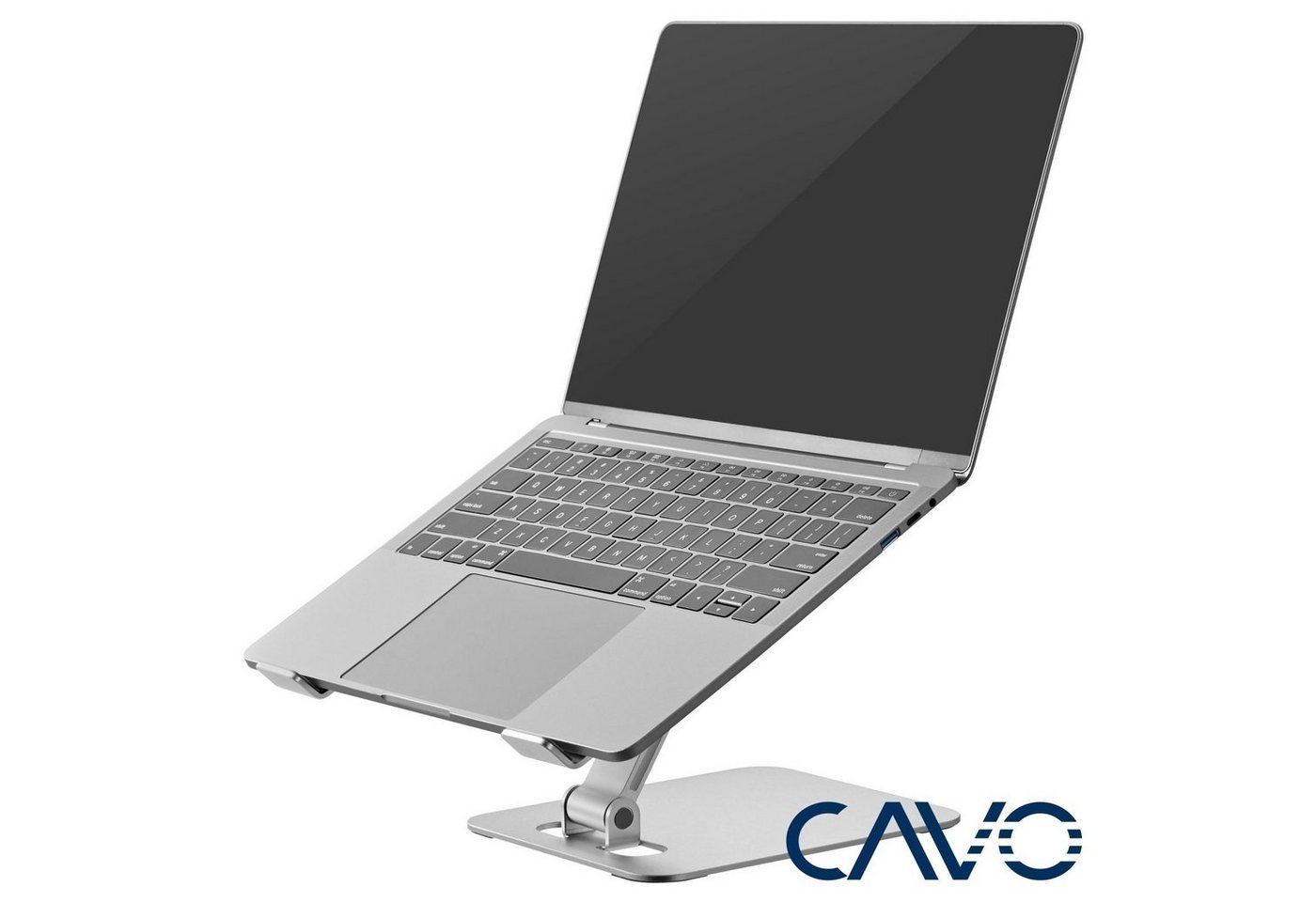 CAVO Laptop-Ständer faltbar, höhenverstellbar, silber, aus Aluminium, (für Laptops, Notebooks, Tablets: von 10 bis 16 Zoll) – Bild 5 von 5