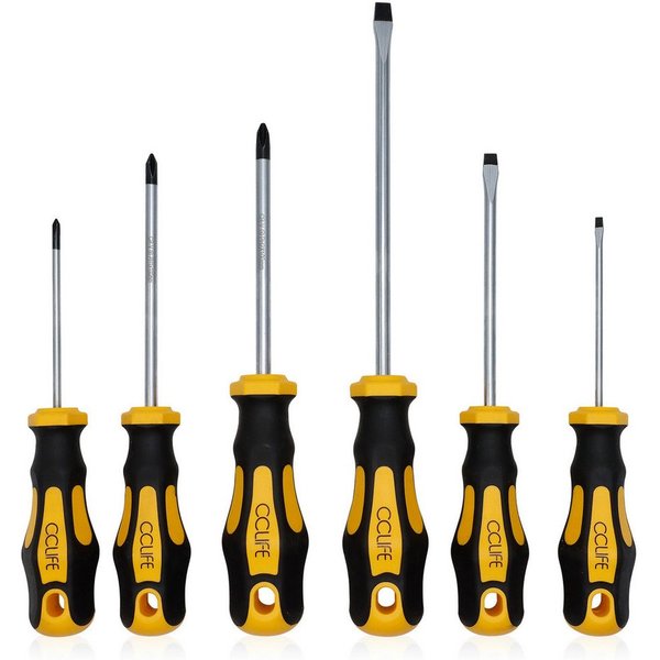 CCLIFE Bit-Schraubendreher Magnetischer Schraubenzieher mit Schlitz, Pozidriv Kreuzschlitz, (Set, 6 St), 1