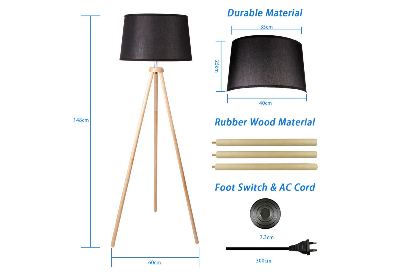 CCLIFE Bogenlampen Bogenlampe Stehlampe LED E27 Bogenleuchte Wohnzimmer – Bild 3 von 5