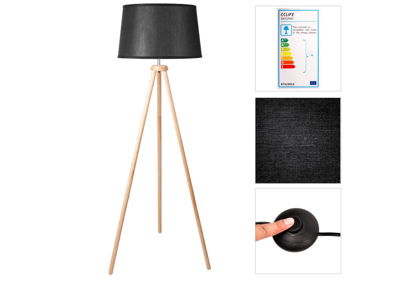 CCLIFE Bogenlampen Bogenlampe Stehlampe LED E27 Bogenleuchte Wohnzimmer – Bild 4 von 5