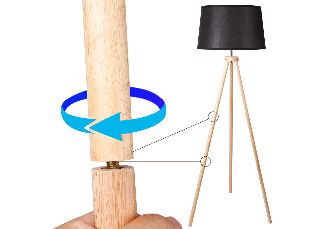 CCLIFE Bogenlampen Bogenlampe Stehlampe LED E27 Bogenleuchte Wohnzimmer – Bild 5 von 5