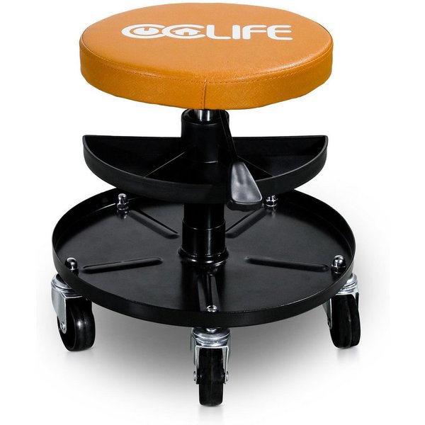 CCLIFE Drehhocker Werkstatthocker Mit Rollen Höhenverstellbar Werkstatt Rollhocker