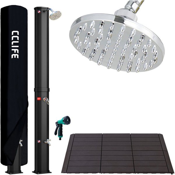 CCLIFE Gartendusche Solardusche 35/40/60L mit Kunststoffboden und Handbrause- pool garten