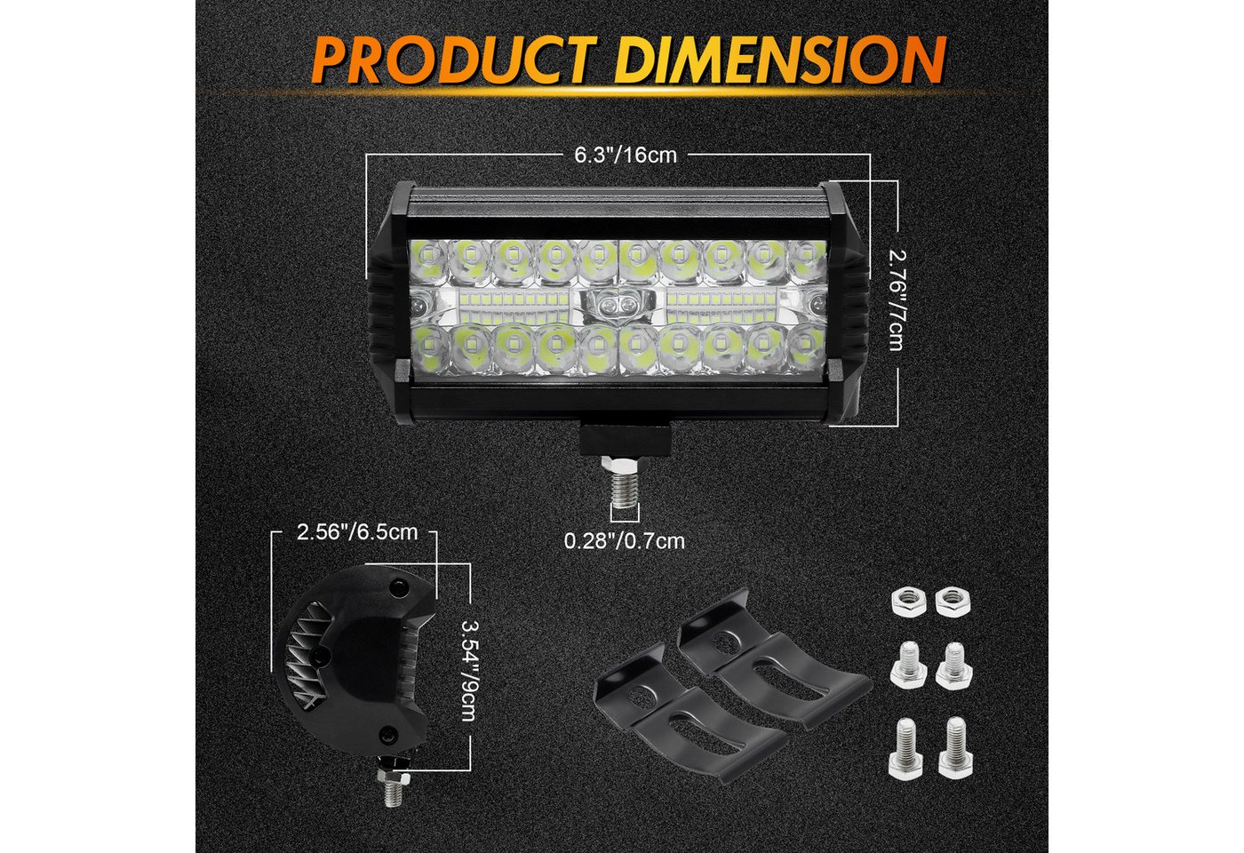 CCLIFE LED Scheinwerfer Led Arbeitsscheinwerfer 12V Scheinwerfer Auto Traktor IP67 – Bild 5 von 5
