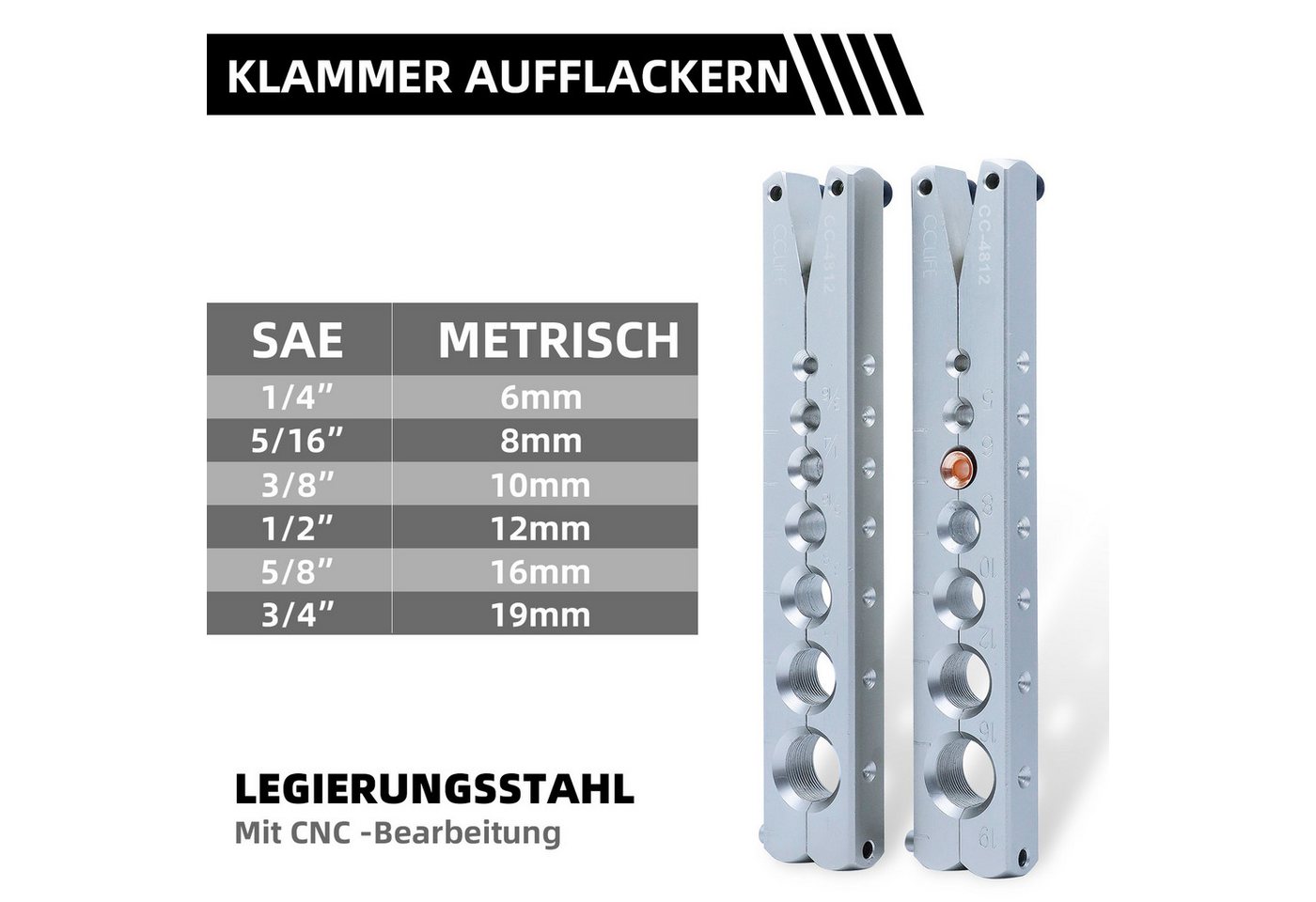 CCLIFE Multitool Metrisch Zöllig Taumelbördelgerät Klimaanlage Bördelgerät 5-19MM – Bild 4 von 5