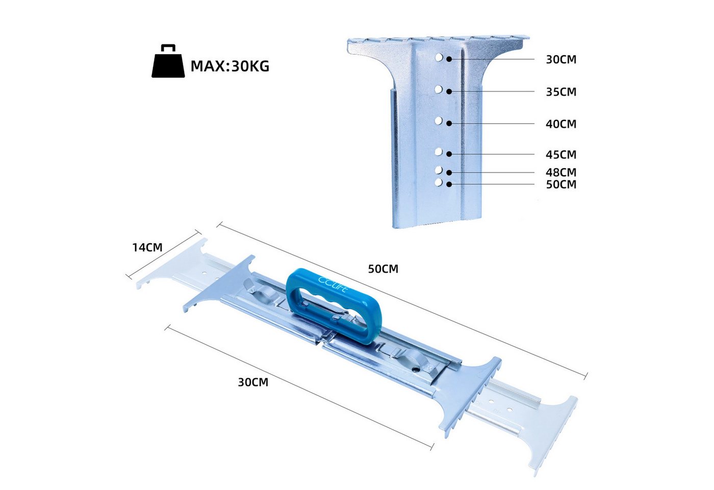 CCLIFE Plattenheber Plattenheber Fliesenheber, 6-stufig verstellbar, 30 kg Tragkraft, -] – Bild 4 von 5