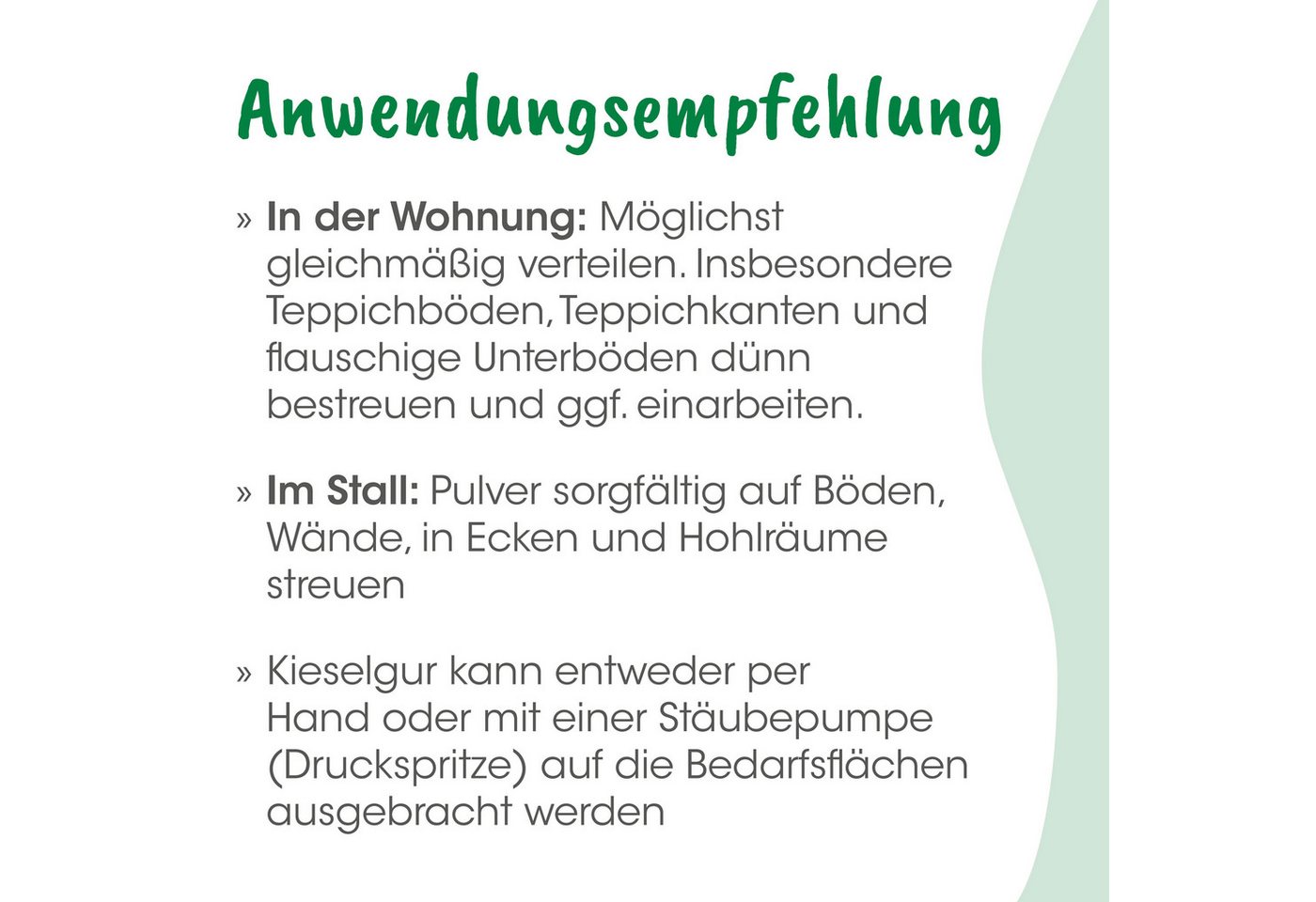 cdVet Milbenspray Kieselgur, 50 g, Kieselgur kann nicht überdosiert werden. – Bild 4 von 5