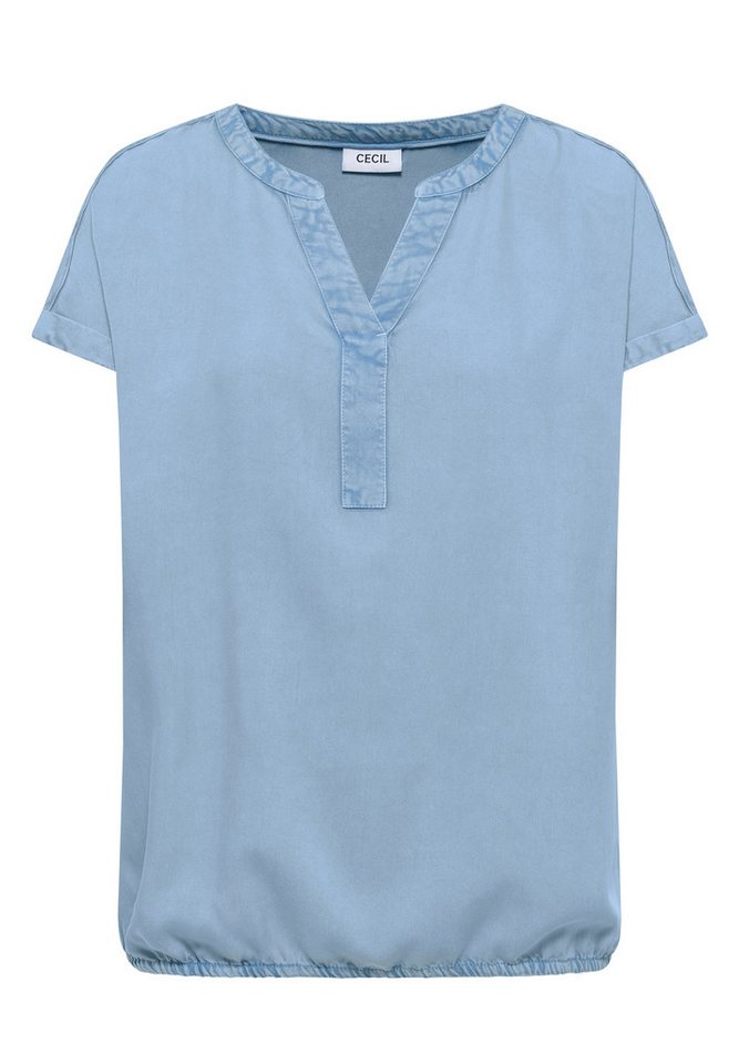 CECIL Kurzarmbluse in Denim-Optik – Bild 4 von 5