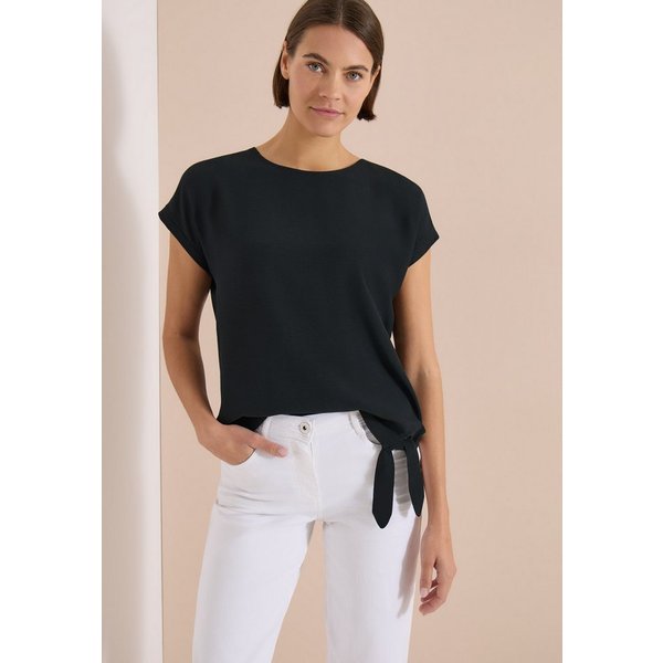 CECIL Kurzarmbluse Sommershirt mit Knotendetail