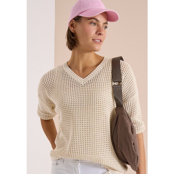 CECIL Kurzarmpullover mit V-Ausschnitt