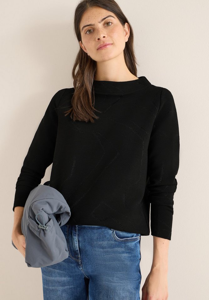 CECIL Langarmshirt aus softem Materialmix – Bild 2 von 5