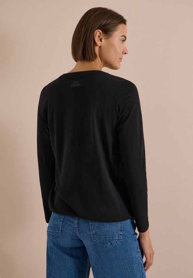 CECIL Langarmshirt mit geschlitztem Rundhalsausschnitt – Bild 2 von 5