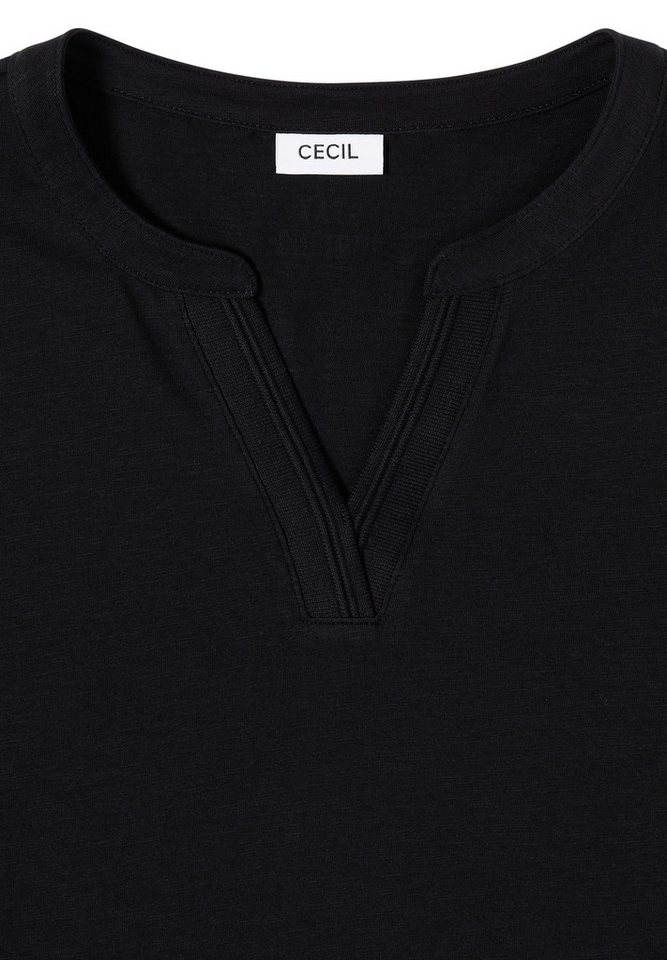 CECIL Langarmshirt mit geschlitztem Rundhalsausschnitt – Bild 5 von 5