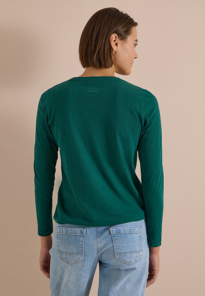 CECIL Langarmshirt mit geschlitztem Rundhalsausschnitt – Bild 2 von 5