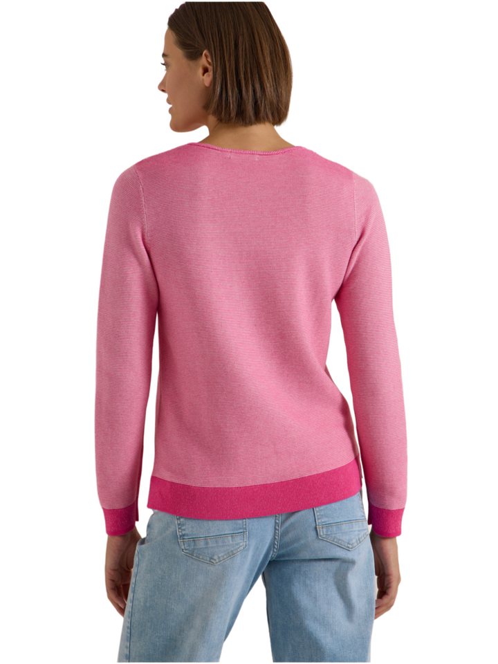CECIL Langarmshirt rosa,Casual,Baumwolle,Mehrfarbig,V-Ausschnitt,Langarm,Regular Fit – Bild 3 von 5