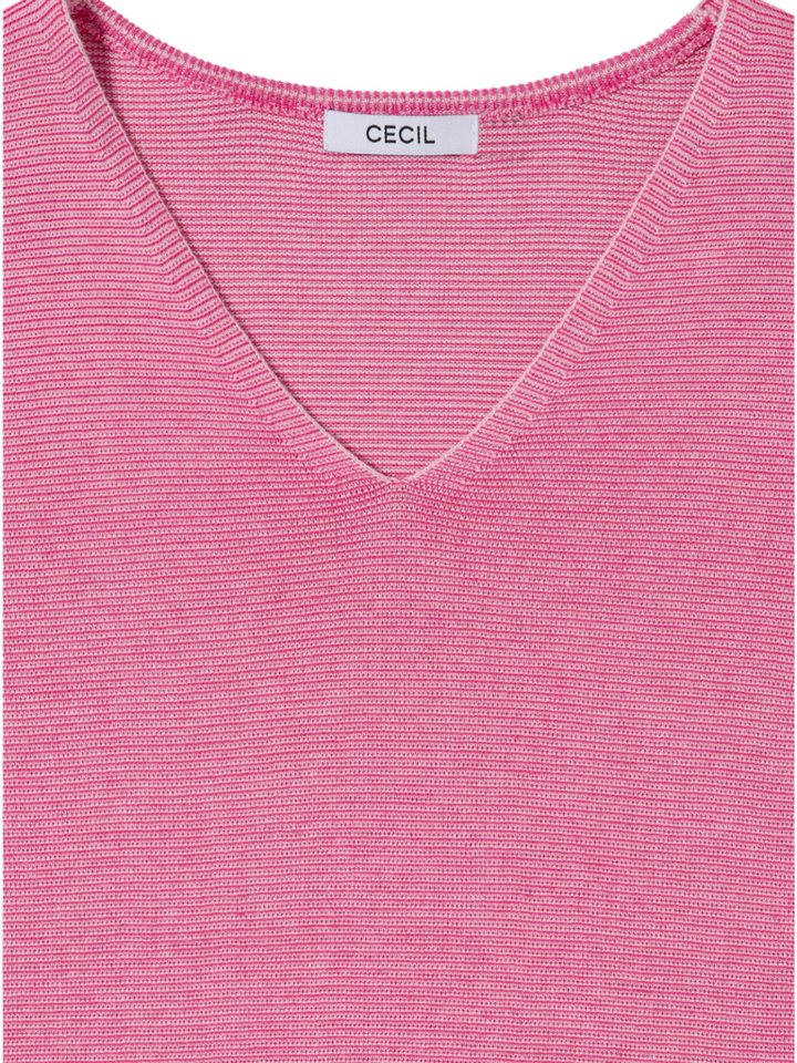 CECIL Langarmshirt rosa,Casual,Baumwolle,Mehrfarbig,V-Ausschnitt,Langarm,Regular Fit – Bild 5 von 5