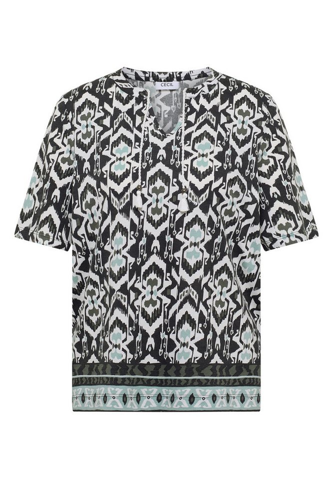 CECIL Print-Shirt mit geschlitztem Rundhalsausschnitt – Bild 4 von 5