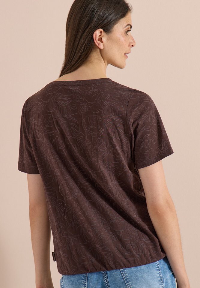 CECIL Print-Shirt Sommershirt, Elastikbund, Ausbrenner-Optik – Bild 3 von 5