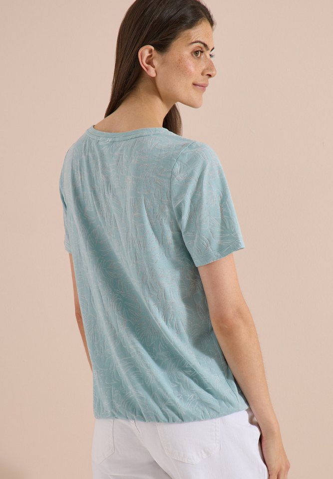 CECIL Print-Shirt Sommershirt, Elastikbund, Ausbrenner-Optik – Bild 2 von 5