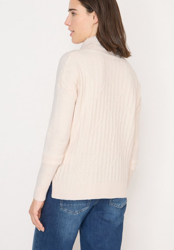 CECIL Rollkragenpullover mit Strick-Muster und Umlegekragen – Bild 2 von 5