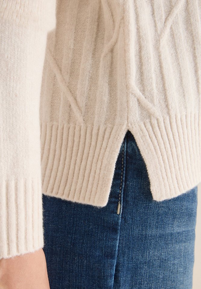 CECIL Rollkragenpullover mit Strick-Muster und Umlegekragen – Bild 3 von 5