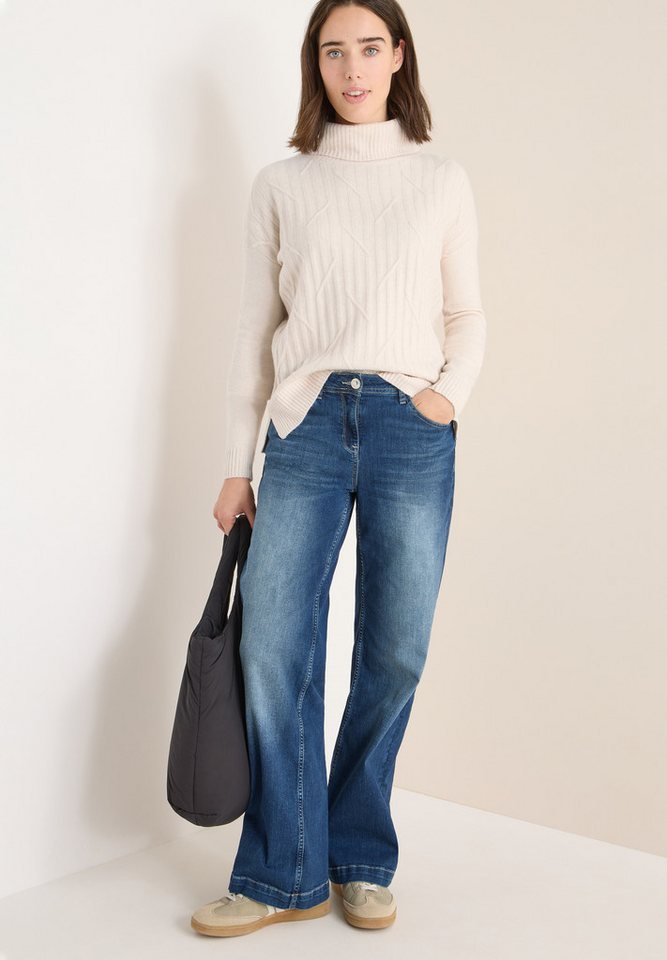 CECIL Rollkragenpullover mit Strick-Muster und Umlegekragen – Bild 4 von 5