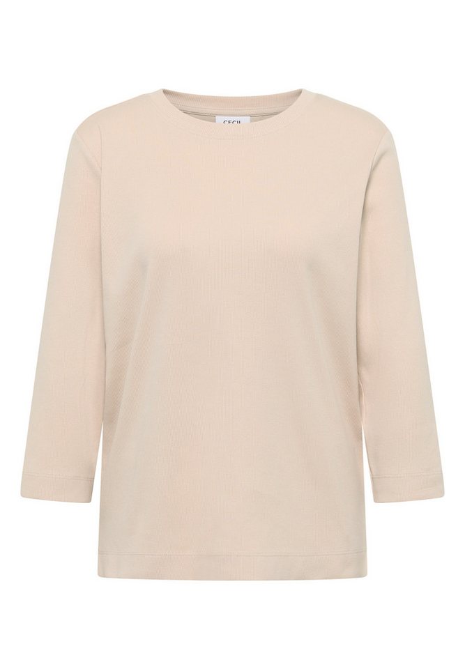 CECIL Rundhalsshirt aus Baumwolle mit Stretchante – Bild 5 von 5