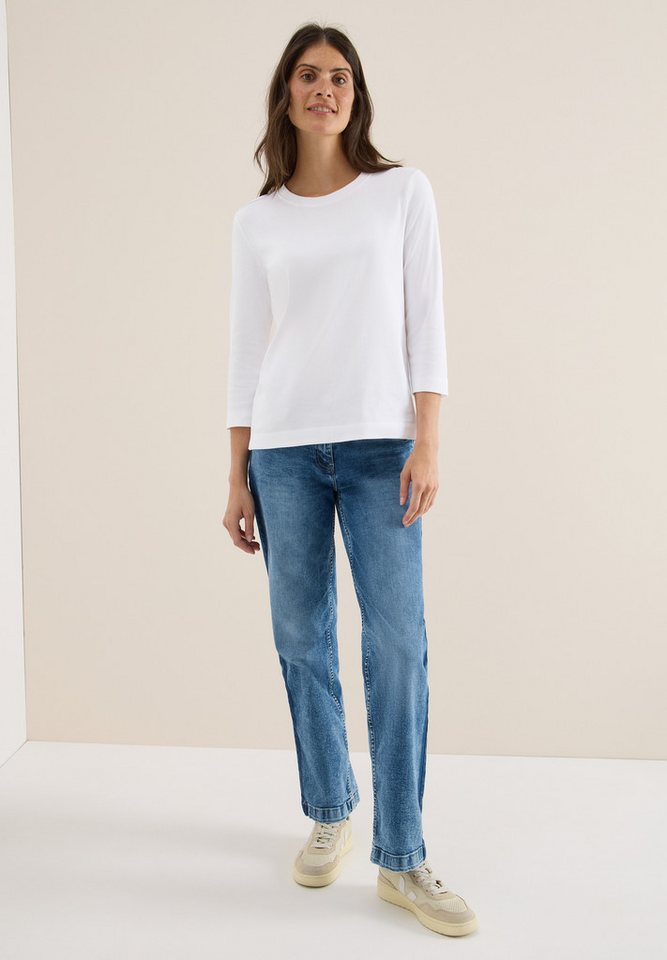 CECIL Rundhalsshirt aus Baumwolle mit Stretchante – Bild 4 von 5