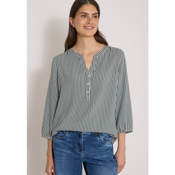 CECIL Shirtbluse mit geschlitztem Rundhalsausschnitt