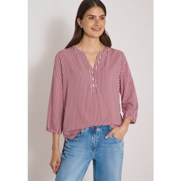 CECIL Shirtbluse mit geschlitztem Rundhalsausschnitt