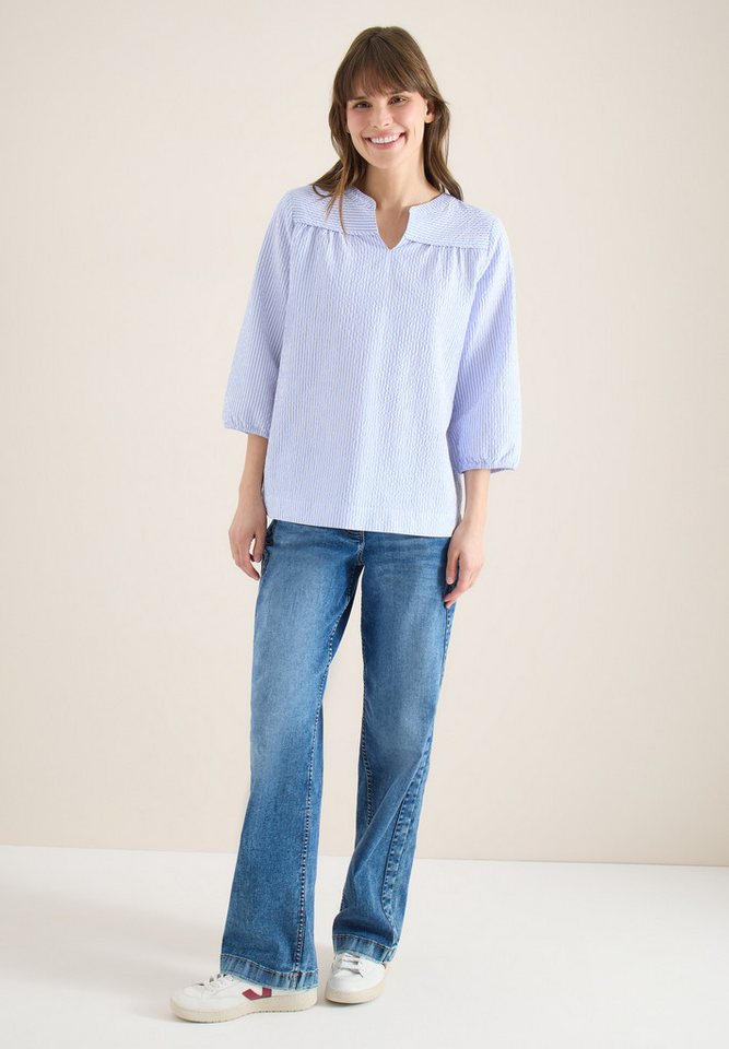 CECIL Shirtbluse mit gestreiftem Seersucker-Look – Bild 4 von 5
