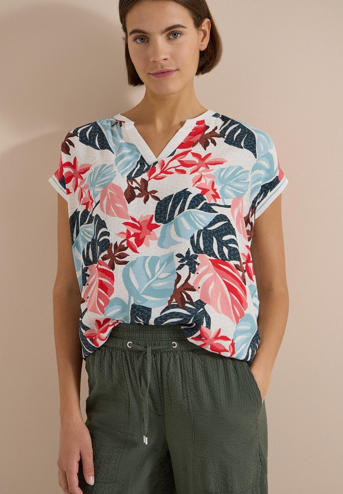 CECIL Shirtbluse Sommershirt mit Split Neck und Printmix – Bild 2 von 5