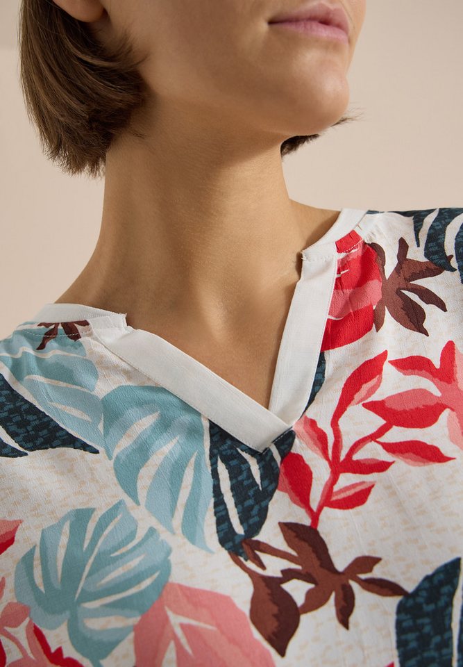 CECIL Shirtbluse Sommershirt mit Split Neck und Printmix – Bild 4 von 5