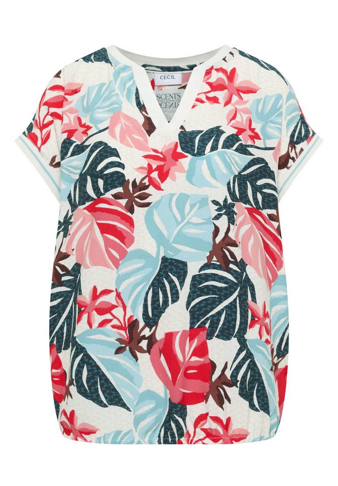 CECIL Shirtbluse Sommershirt mit Split Neck und Printmix – Bild 5 von 5