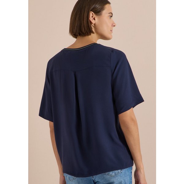 CECIL Shirtbluse Streifendetail am Ausschnitt, Viskosequalität