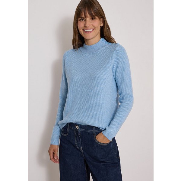 CECIL Stehkragenpullover aus softem Materialmix