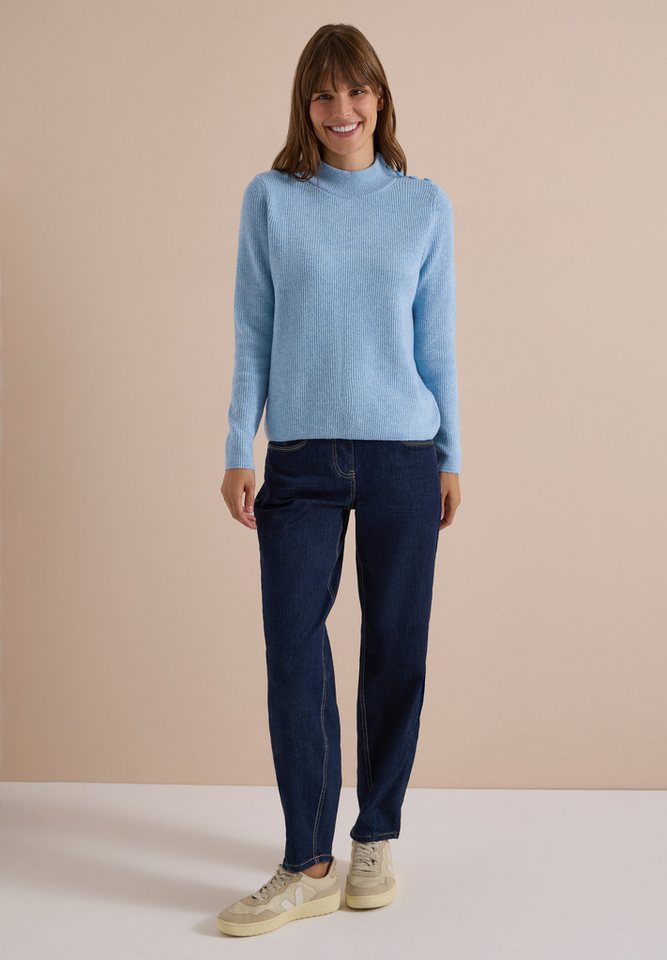 CECIL Stehkragenpullover aus softem Materialmix – Bild 3 von 5