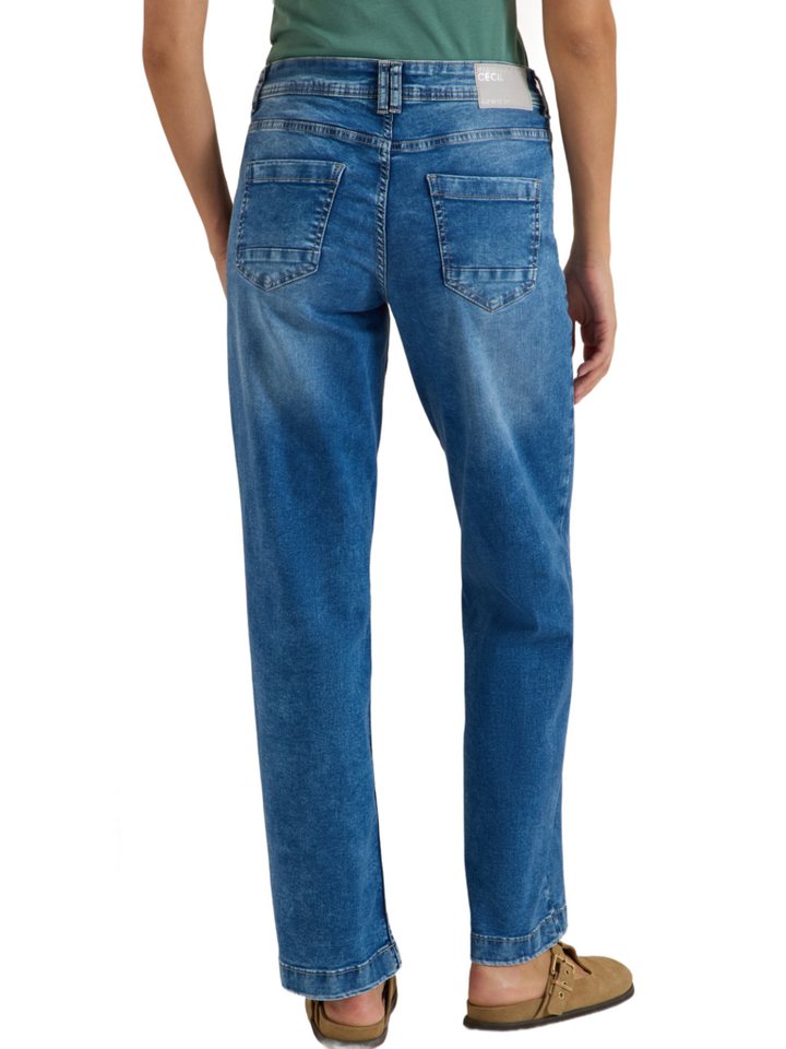 CECIL Stoffhose blau,Casual,Baumwolle,Unifarben,Wide Leg,Hoch – Bild 3 von 5