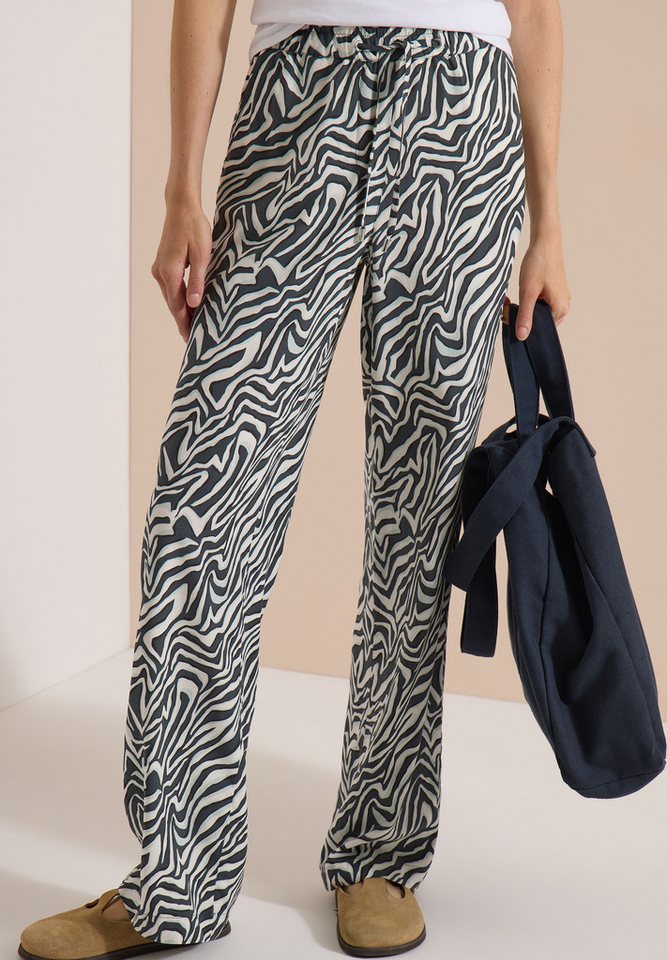 CECIL Stoffhose Sommerhose, abstrahierter Zebraprint, Elastikbund – Bild 2 von 5