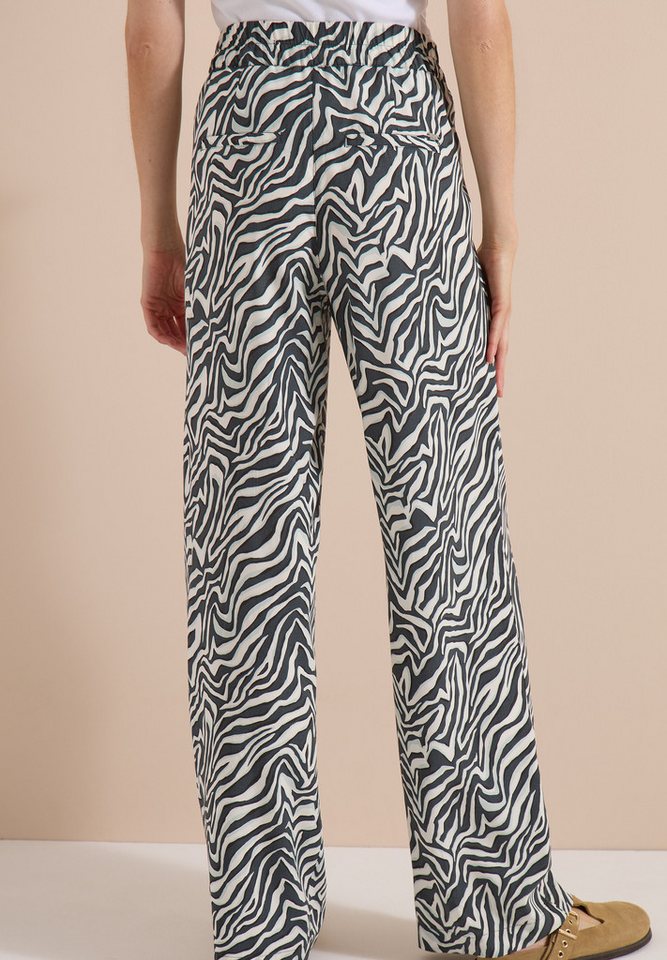 CECIL Stoffhose Sommerhose, abstrahierter Zebraprint, Elastikbund – Bild 3 von 5