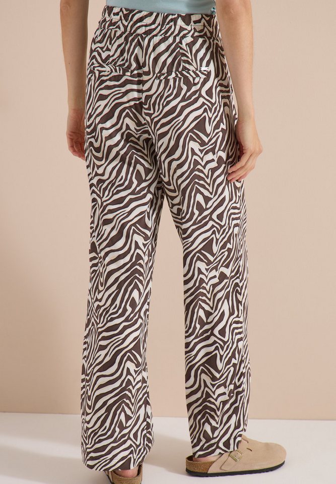 CECIL Stoffhose Sommerhose, abstrahierter Zebraprint, Elastikbund – Bild 2 von 5