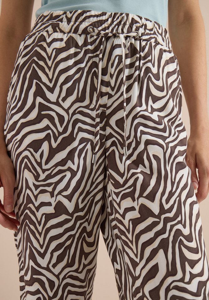 CECIL Stoffhose Sommerhose, abstrahierter Zebraprint, Elastikbund – Bild 4 von 5