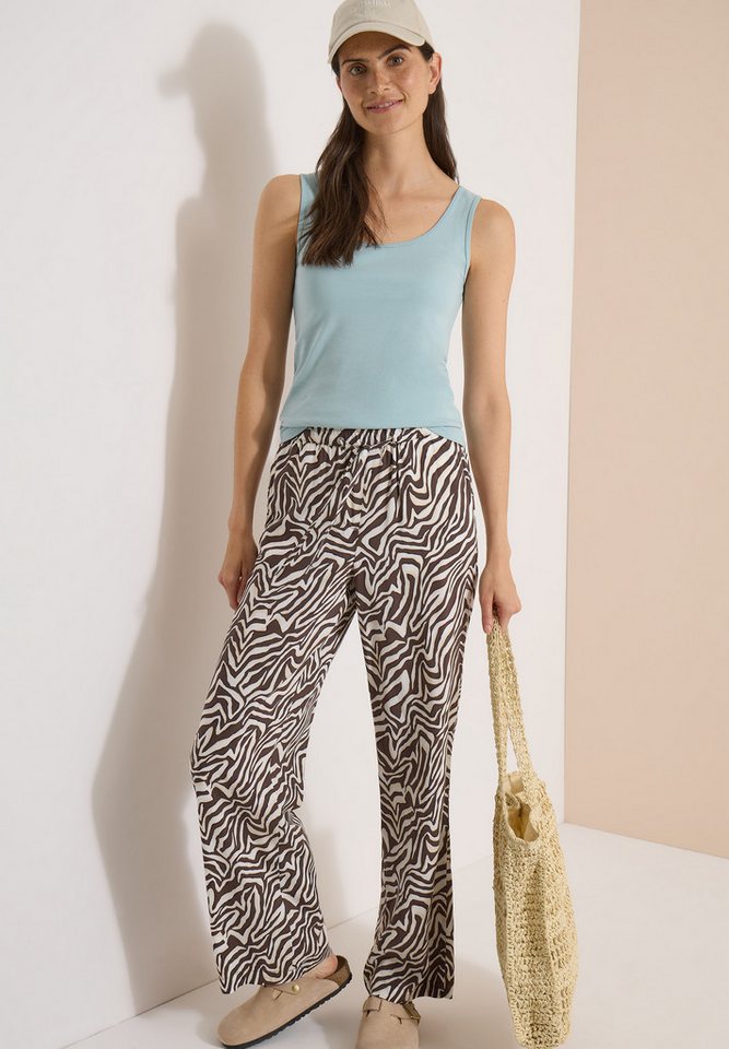 CECIL Stoffhose Sommerhose, abstrahierter Zebraprint, Elastikbund – Bild 5 von 5
